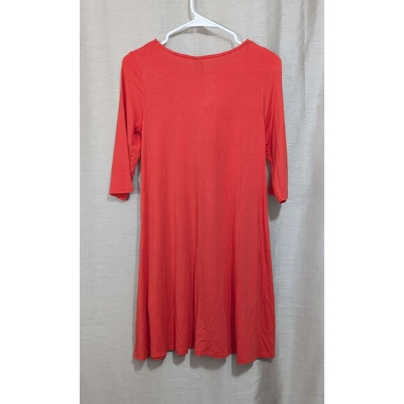 Agnes & Dora 3/4 Sleeve Swing Tunic Red Dress Size SMALL Pockets Lagenlook - Picture 2 of 14